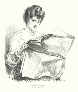 ティペラリーの少女「私の心はそこにある」（リトグラフ） 作： Charles Dana Gibson