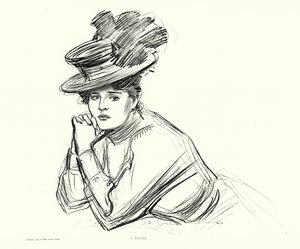 研究（リトグラフ） 作： Charles Dana Gibson