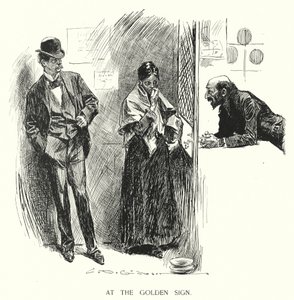 ゴールデンサインにて（リトグラフ 作： Charles Dana Gibson