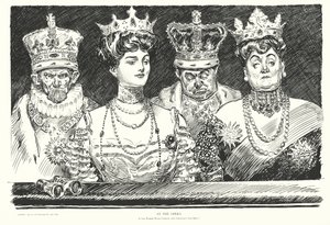 オペラ座で、女性が王冠をかぶるなら、なぜ男性はかぶらないのか？ 作： Charles Dana Gibson