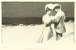 ここがクリスマスです。8月にさようならを言い始めました。 作： Charles Dana Gibson