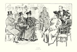 パリにて（リトグラフ） 作： Charles Dana Gibson