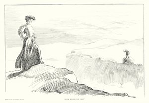 「跳ぶ前に見ろ」（リトグラフ） 作： Charles Dana Gibson