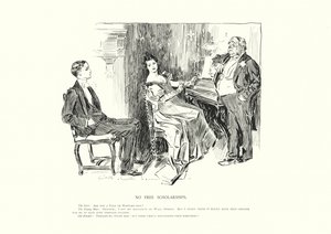 無償奨学金なし（リトグラフ） 作： Charles Dana Gibson
