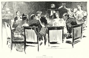 パズル、ディナーの支払いをしている男性を探す（リトグラフ 作： Charles Dana Gibson