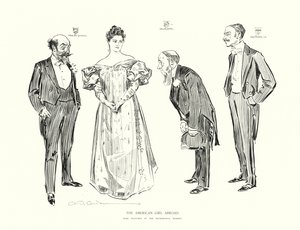 海外のアメリカン・ガール（リトグラフ） 作： Charles Dana Gibson