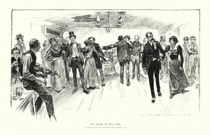 ニューヨークのサロン（リトグラフ） 作： Charles Dana Gibson