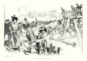 ニューヨークの街角（リトグラフ） 作： Charles Dana Gibson