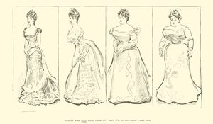 腰を小さくしたい女の子（リトグラフ 作： Charles Dana Gibson