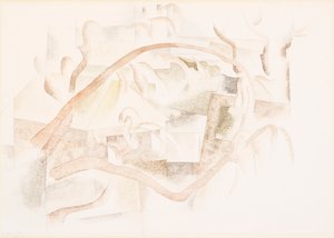 バミューダ: 木々の間の屋根 作： Charles Demuth
