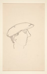 喫煙者の頭部 (直腸); 傘を持つ女性 (裏面) 作： Charles Demuth