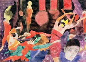 赤い死の詩仮面のイラスト（紙にトイレ） 作： Charles Demuth