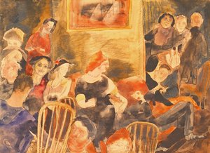1919年の社会の図（紙と紙と鉛筆） 作： Charles Demuth