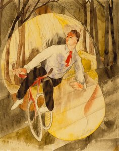 Vaudeville：Bicycle Rider（w - c＆白い紙に鉛筆） 作： Charles Demuth