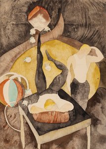 寄席で: 二人の曲芸師 作： Charles Demuth