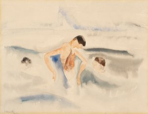 水中の 3 人の人物