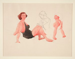 プロビンスタウン、ビーチの 3 人の女性 作： Charles Demuth