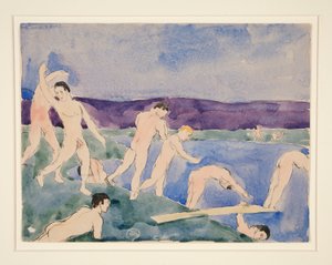浜辺の 12 人の裸の少年 作： Charles Demuth