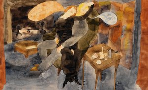 ゾラスパンドラ、1918年（紙にトイレ） 作： Charles Demuth