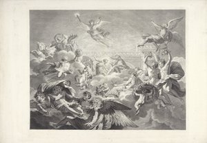 アポロとしてのフェートン ランバート大統領の家にあるシャルル・ル・ブランとユスターシュ・ル・シュールの絵画（シリーズタイトル） 作： Charles Dupuis