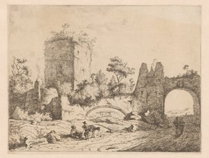 塔跡と門のある風景 廃墟風景版画（連載タイトル） Cahier de Ruinees et de Paysages (シリーズタイトル)