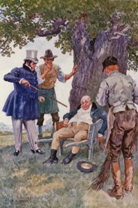 チャールズ・ディケンズ著『ピクウィック・ペーパーズ』の挿絵（カラーリトグラフ） 作： Charles Edmund (after) Brock