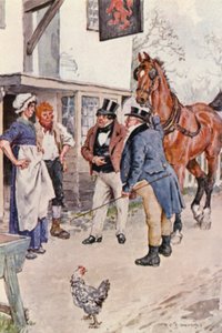 チャールズ・ディケンズ著『ピクウィック・ペーパーズ』の挿絵（カラーリトグラフ） 作： Charles Edmund (after) Brock