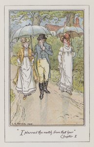 ジェーン・オースティン著「エマ」の挿絵（カラーリトグラフ 作： Charles Edmund Brock