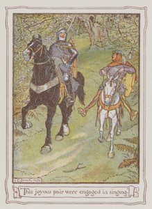 サー・ウォルター・スコット著「アイヴァンホー」のイラスト（カラーリトグラフ 作： Charles Edmund Brock