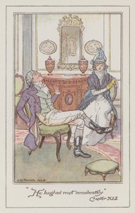ジェーン・オースティンの「Sense and Sensibility」のイラスト（カラーリトグラフ）。 作： Charles Edmund Brock