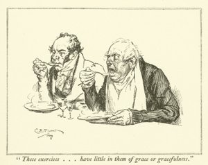 チャールズ・ラムの「The Essays of Elia」の挿絵（彫刻）。 作： Charles Edmund Brock