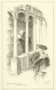 チャールズ・ラムの「The Essays of Elia」の挿絵（彫刻）。 作： Charles Edmund Brock