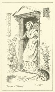 チャールズ・ラムの「The Essays of Elia」の挿絵（彫刻）。 作： Charles Edmund Brock