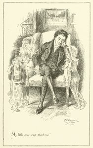 チャールズ・ラムの「The Essays of Elia」の挿絵（彫刻）。 作： Charles Edmund Brock