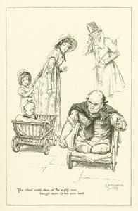 チャールズ・ラムの「The Essays of Elia」の挿絵（彫刻）。 作： Charles Edmund Brock