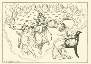 チャールズ・ラムの「The Essays of Elia」の挿絵（彫刻）。 作： Charles Edmund Brock