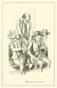 チャールズ・ラムの「The Essays of Elia」の挿絵（彫刻）。 作： Charles Edmund Brock