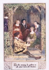 夕方、彼はパビリオンで彼について私たちすべてを集めます 作： Charles Edmund Brock