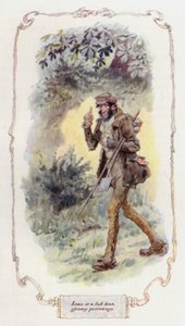 アイザックは背が高く、痩せていて、陰気な人物である（カラーリトグラフ 作： Charles Edmund Brock