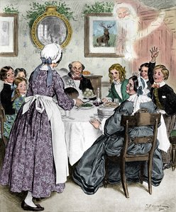 私に快適な家族の夕食を考えさせてください。、1862、1923。 作： Charles Edmund Brock