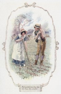 この5分間、彼らは一切手を打たない（カラーリトグラフ 作： Charles Edmund Brock