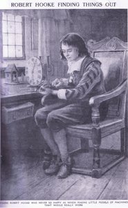 物事を見つけるロバートフック 作： Charles Edmund Brock