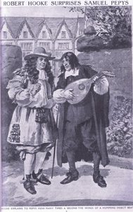 ロバート・フックはサミュエル・ペプスを驚かせます 作： Charles Edmund Brock