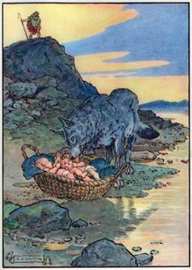 ロバールスとレムス、 『The Children&39;s Hour：Stories from the Classics』から、Waverley Book Companyから出版 作： Charles Edmund Brock