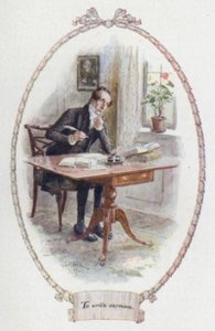 説教を書くために（カラーリトグラフ 作： Charles Edmund Brock