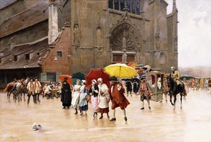 教会の後、 作： Charles Edouard Delort