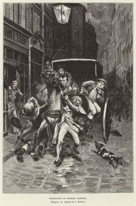 Arrestation de Georges Cadoudal.ジョルジュ・カドゥダルの逮捕（ブルトン王党派の反乱分子、パリ 作： Charles Edouard Delort