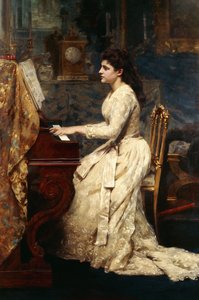 ピアノを弾く少女、1891年 作： Charles Edouard de Beaumont