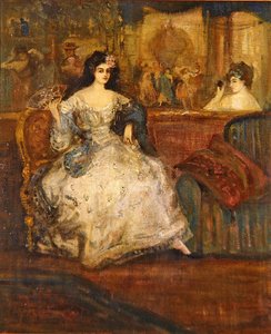 Woman In A Theatre Dressing Room（油彩・キャンバス） 作： Charles Edward Conder