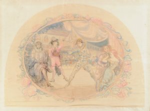 ハーレクインSAmuse、1905年（紙にトイレ） 作： Charles Edward Conder